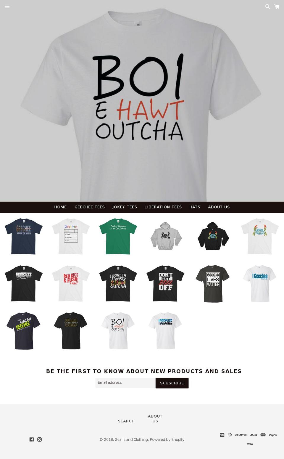 seaislandclothing.net shopify website screenshot