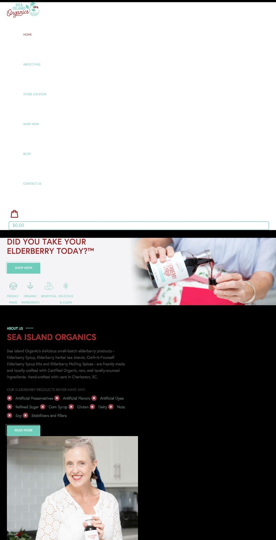 seaislandorganics.com shopify website screenshot