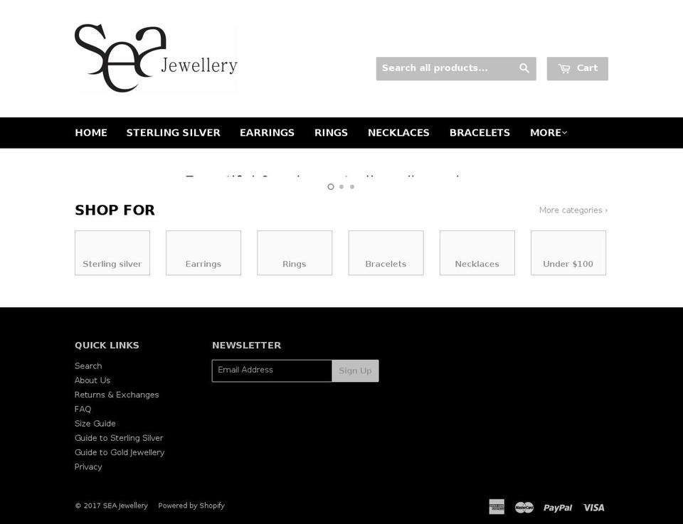 seajewellery.com shopify website screenshot