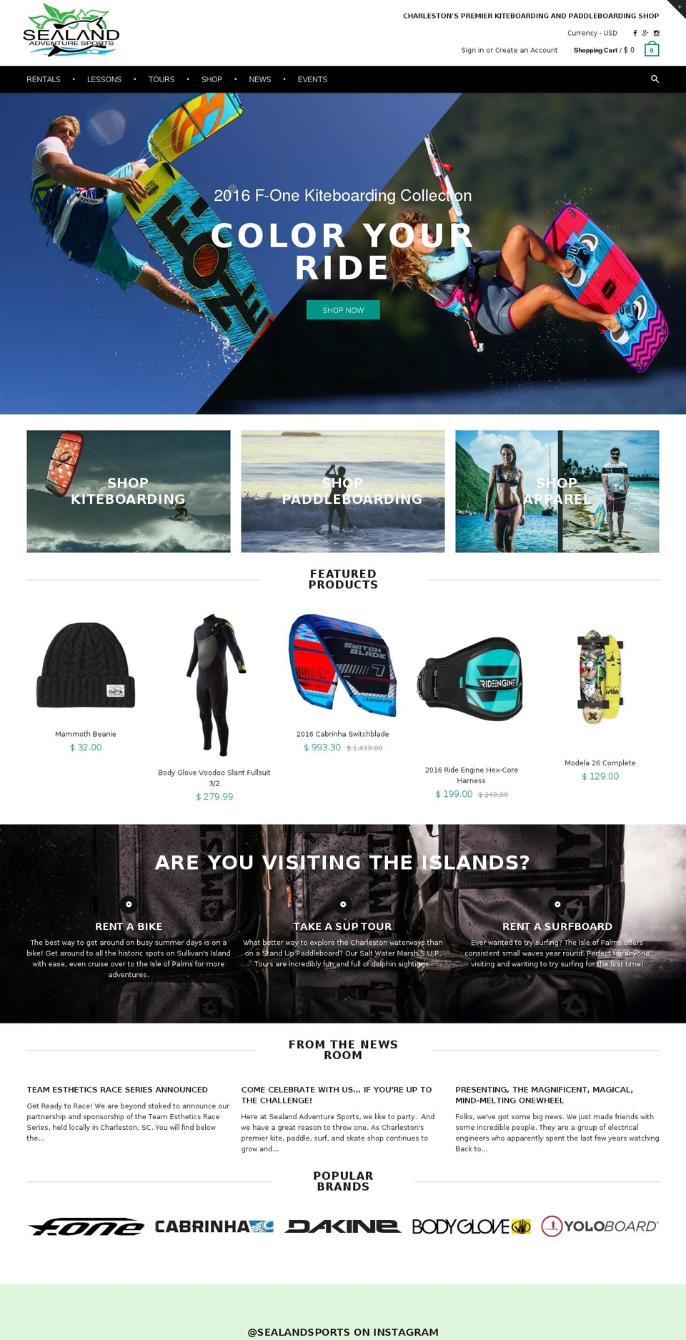Ride Shopify theme site example sealandsports.com