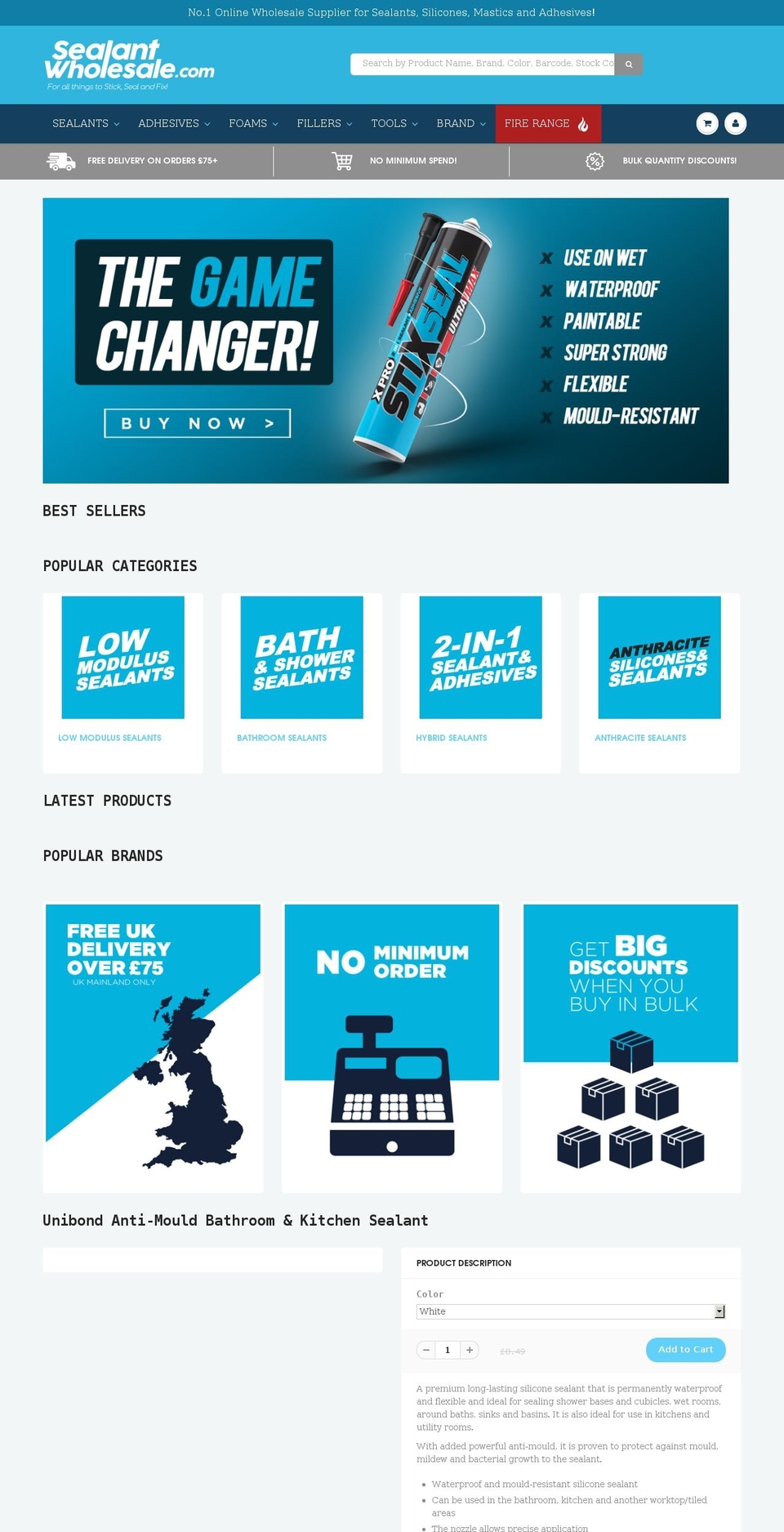 sealantwholesale.com shopify website screenshot