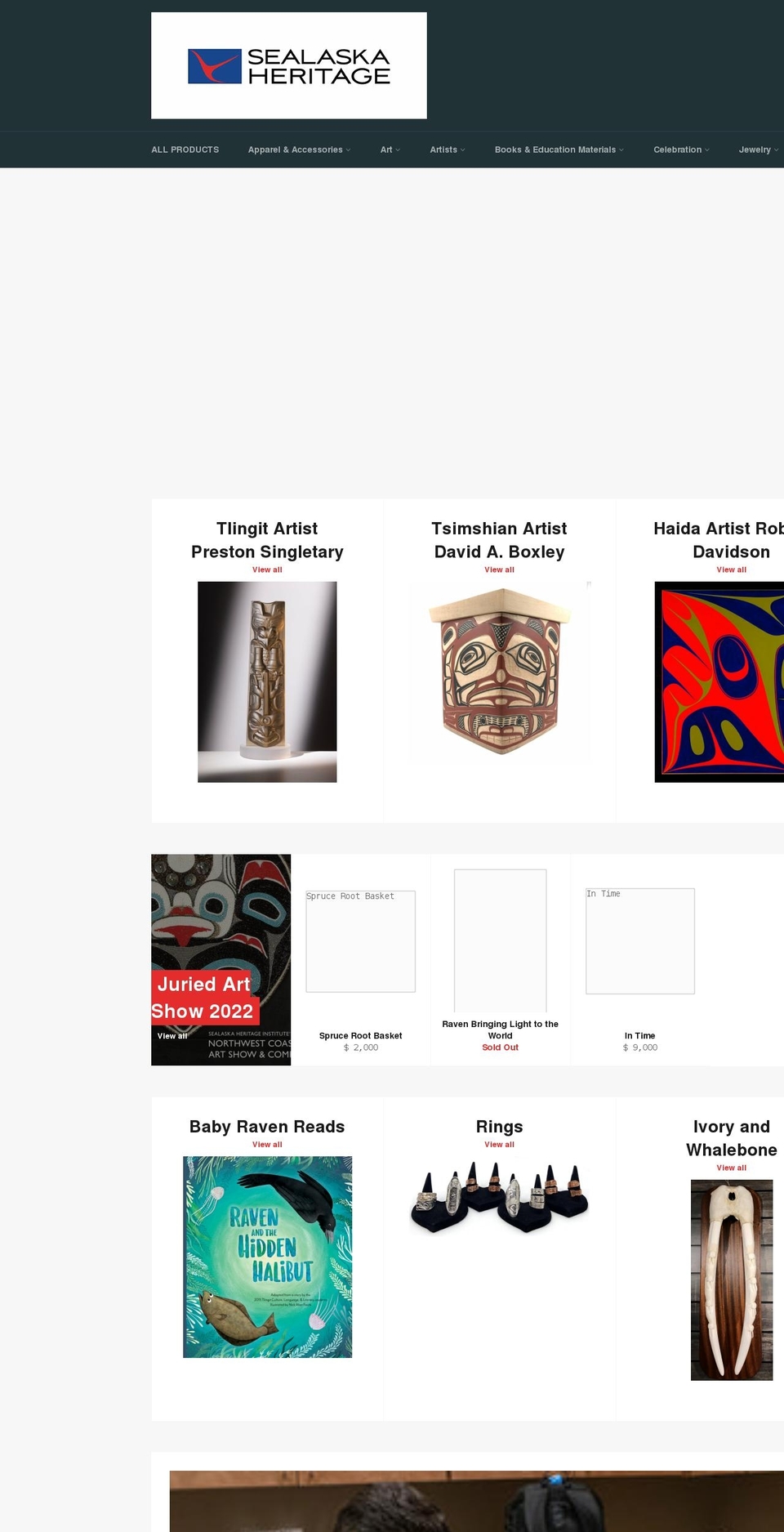 sealaska-heritage-store.myshopify.com shopify website screenshot