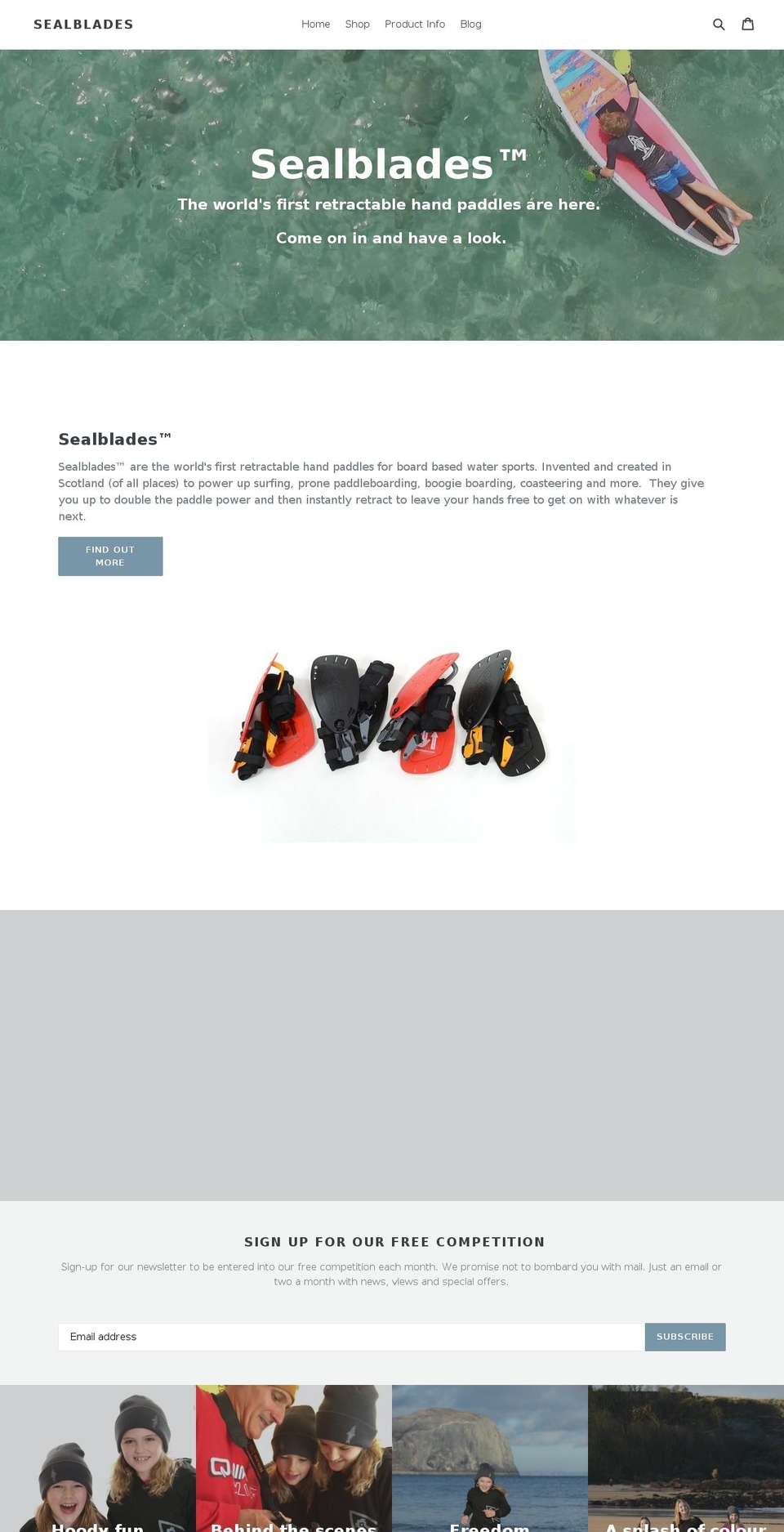 sealblades.com shopify website screenshot