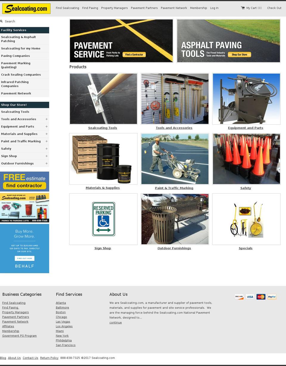 sealcoating.com shopify website screenshot