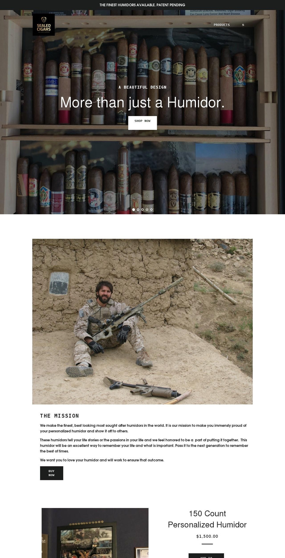 sealedcigars.com shopify website screenshot