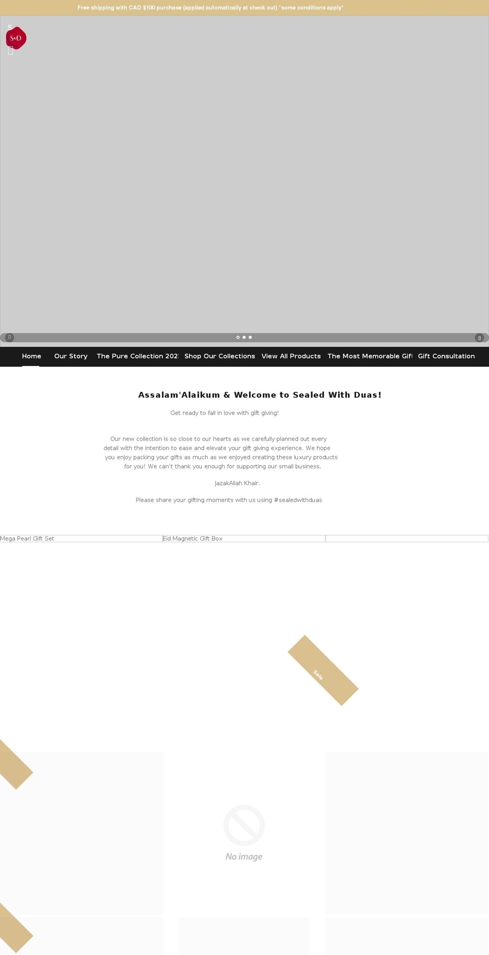 sealedwithduas.com — Shopify storefront screenshot