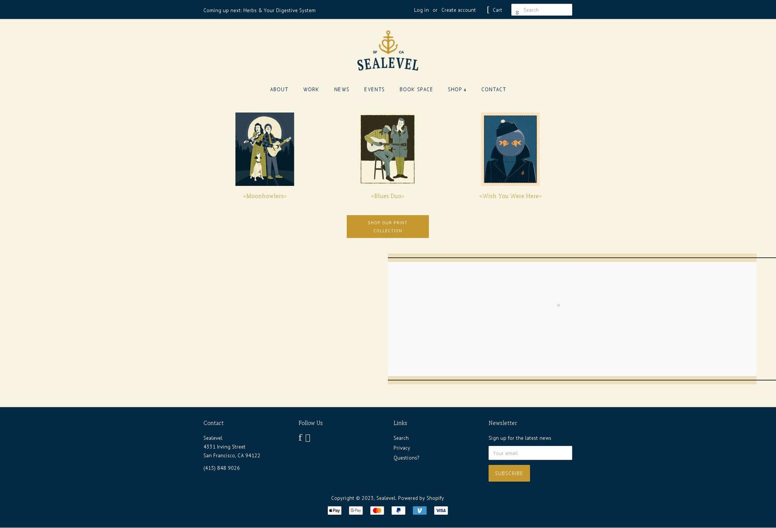 sealevelstudio.com shopify website screenshot