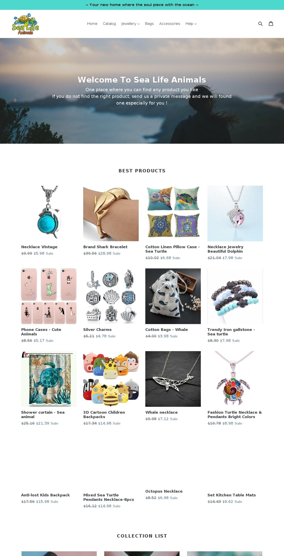 sealifeanimals.com — Shopify storefront screenshot
