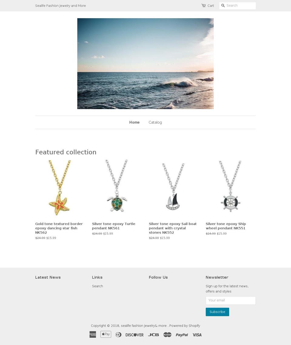 sealifefashionjewelrymore.com — Shopify storefront screenshot