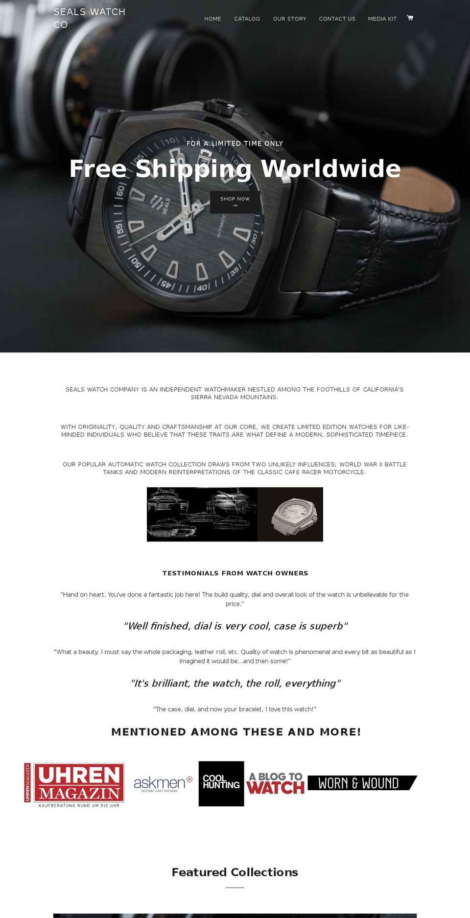 seals-watches.com shopify website screenshot