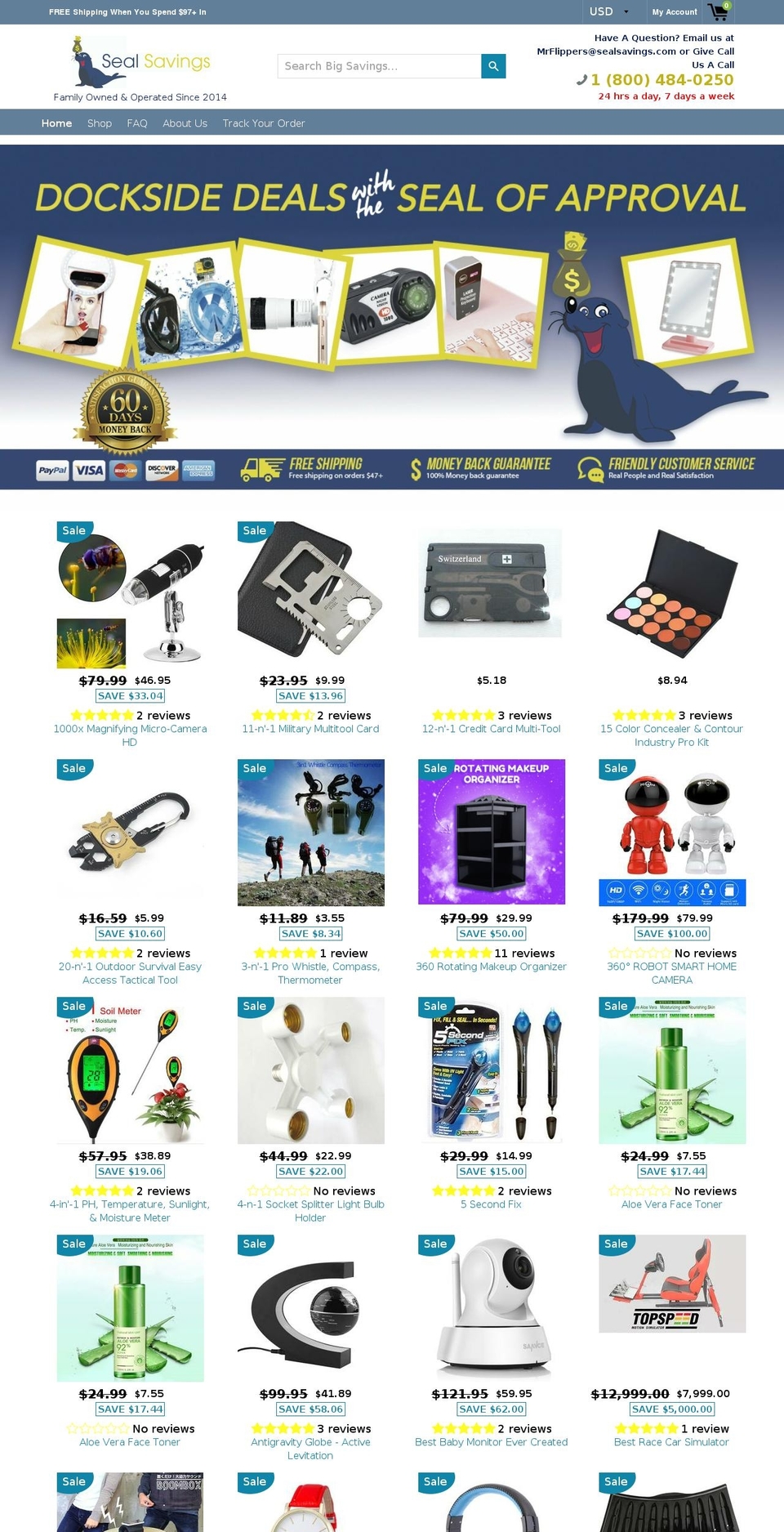 sealsavings.com — Shopify storefront screenshot