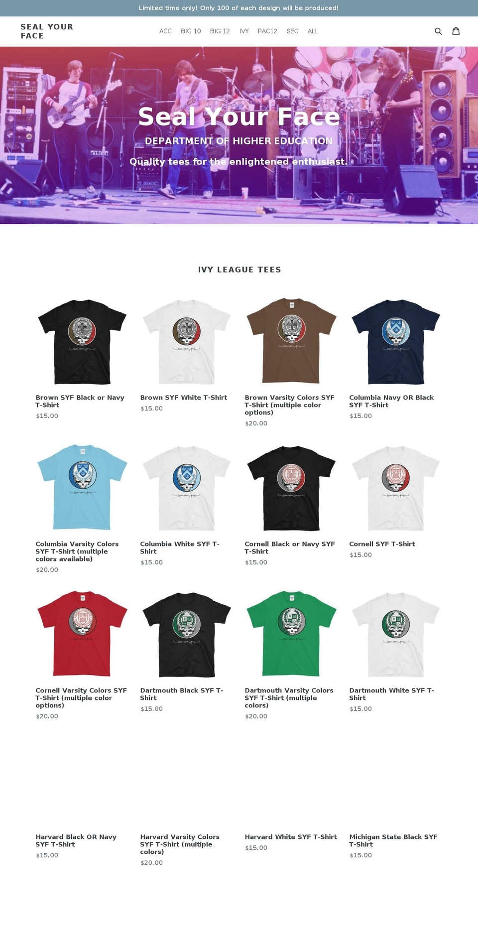 sealyourface.com — Shopify storefront screenshot