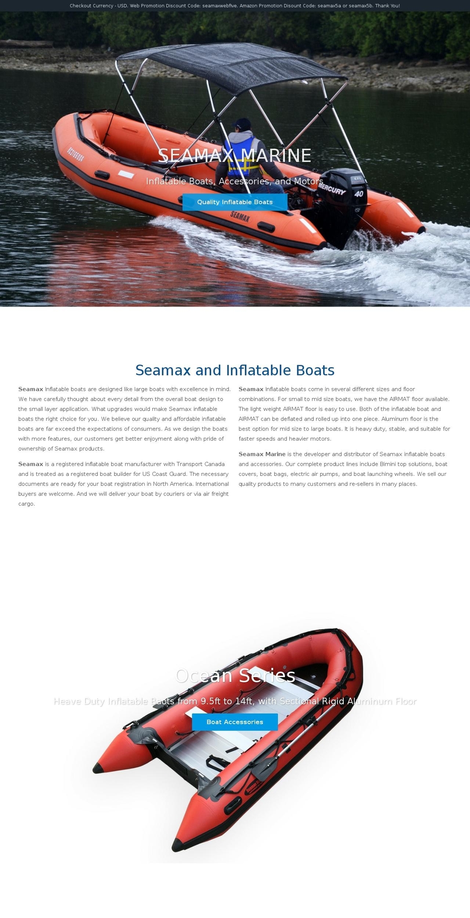 seamaxboat.com shopify website screenshot