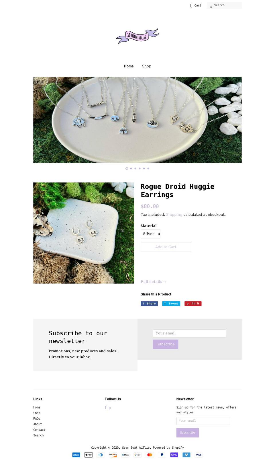 seamboatwillie.com shopify website screenshot