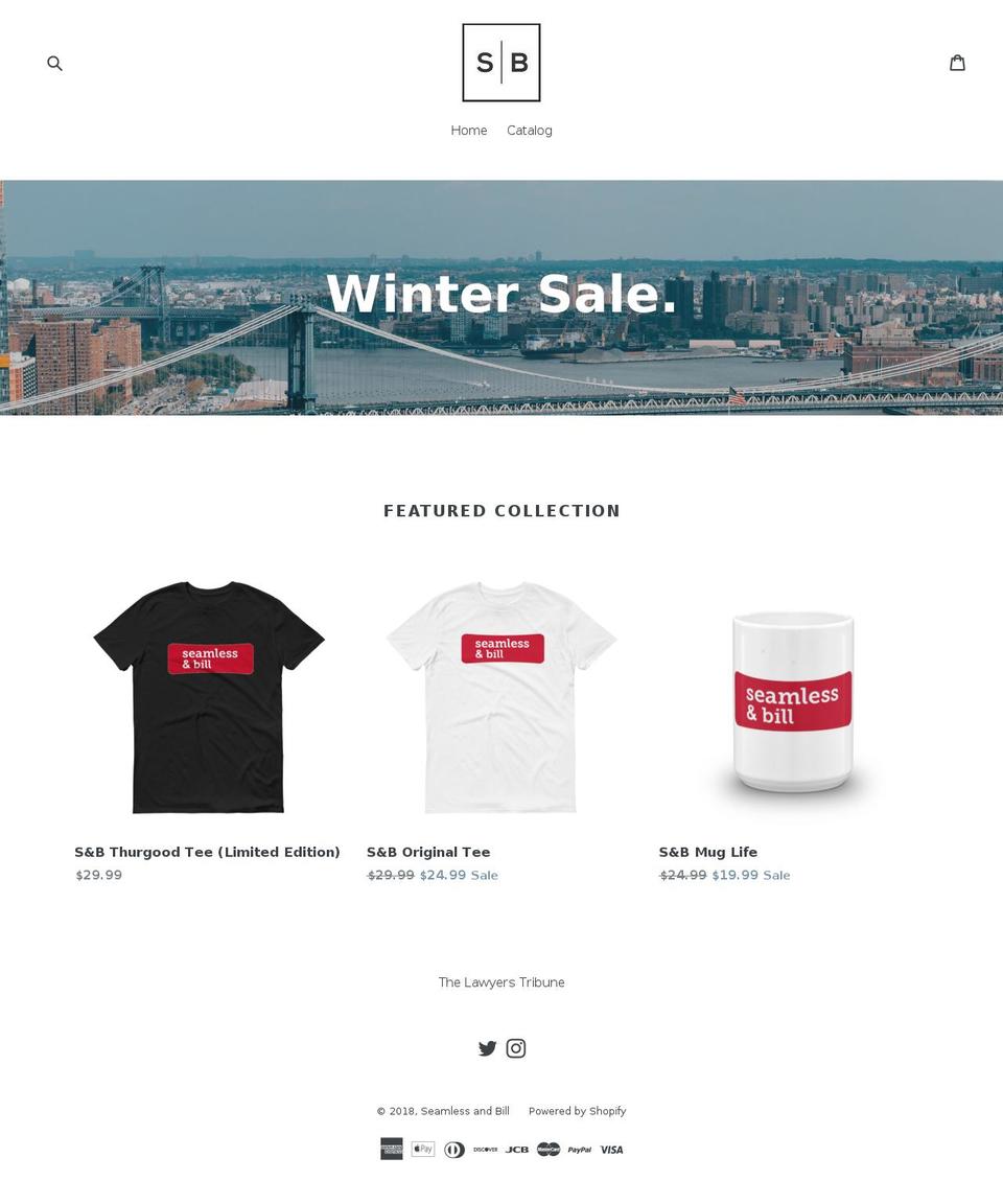 seamlessandbill.com — Shopify storefront screenshot