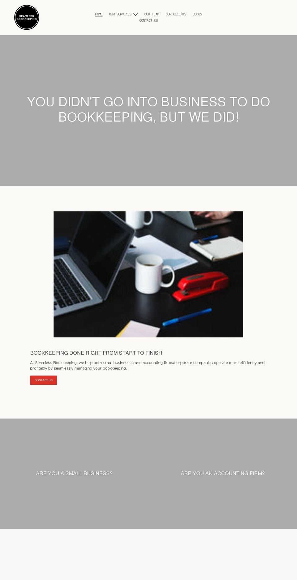 seamlessbookkeeping.com.au shopify website screenshot