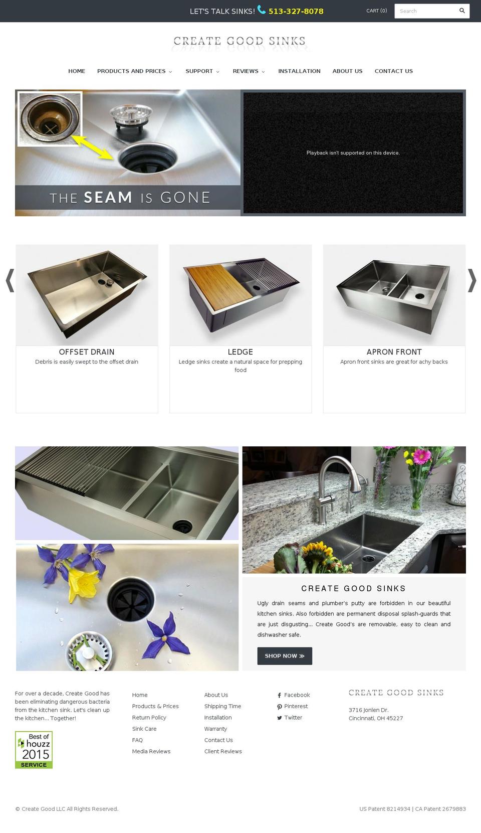 seamlessdrain.com shopify website screenshot