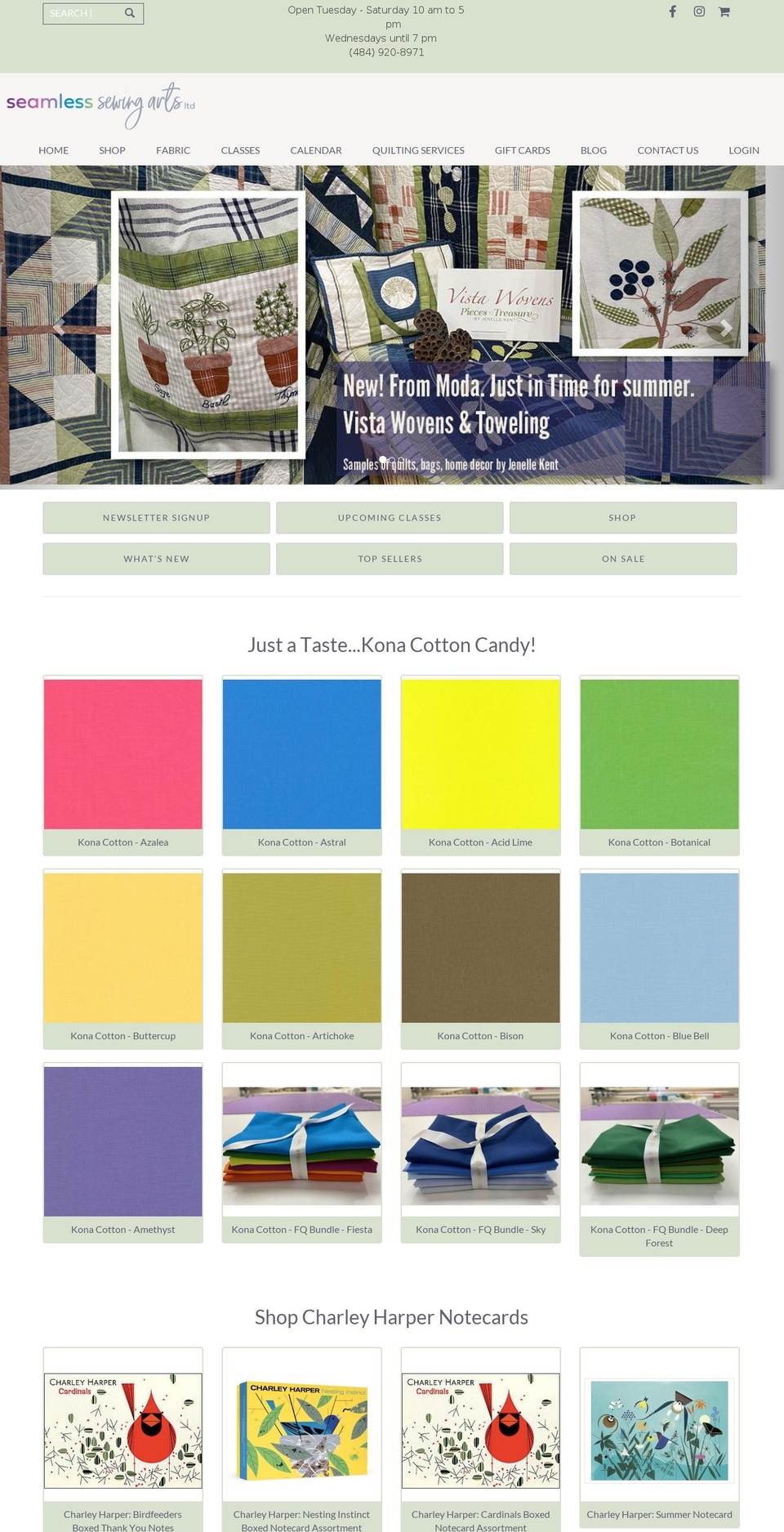seamlesssewingarts.com shopify website screenshot