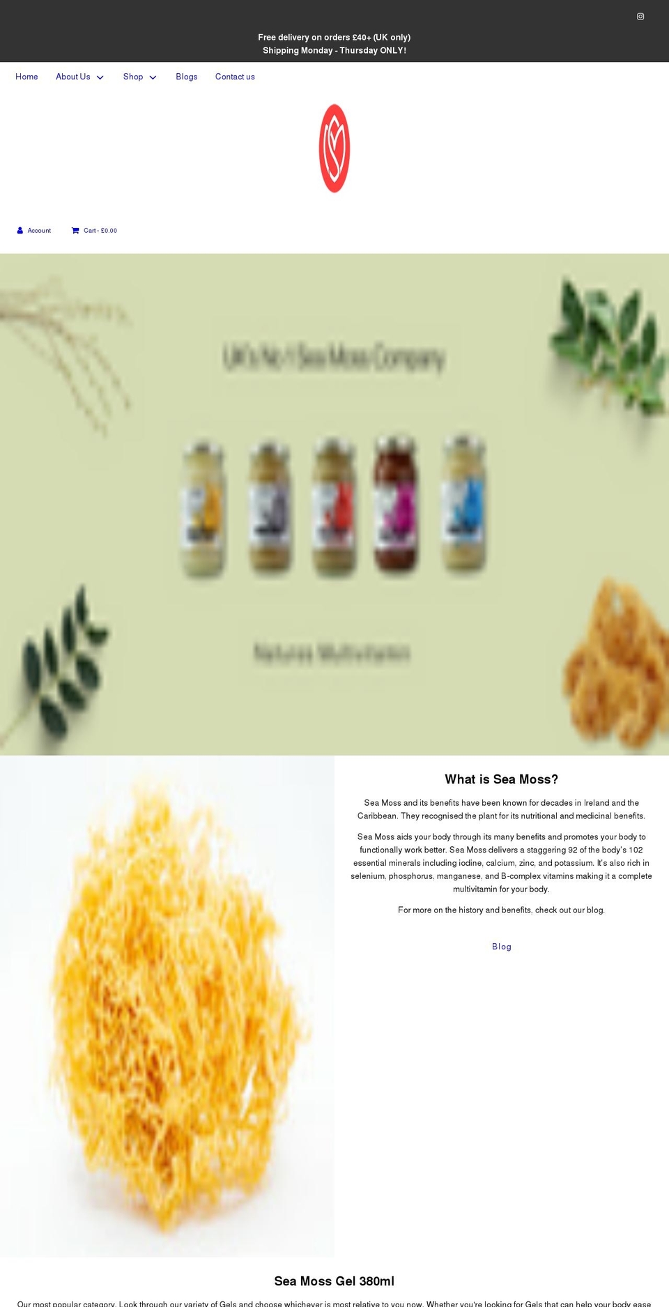 seamoss.co.uk shopify website screenshot