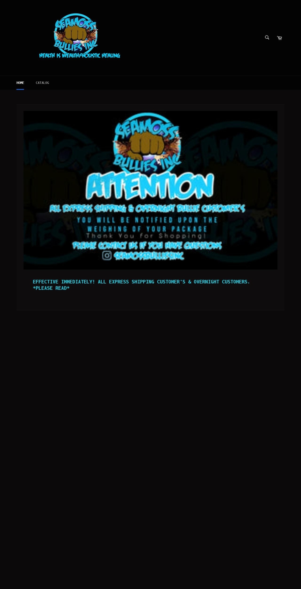 seamossbulliesinc.org shopify website screenshot