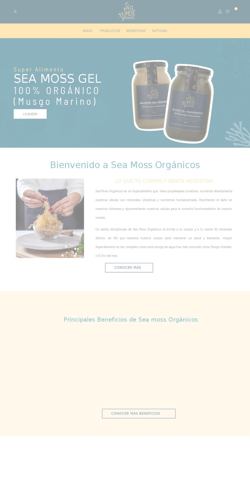 seamossorganicos.com shopify website screenshot