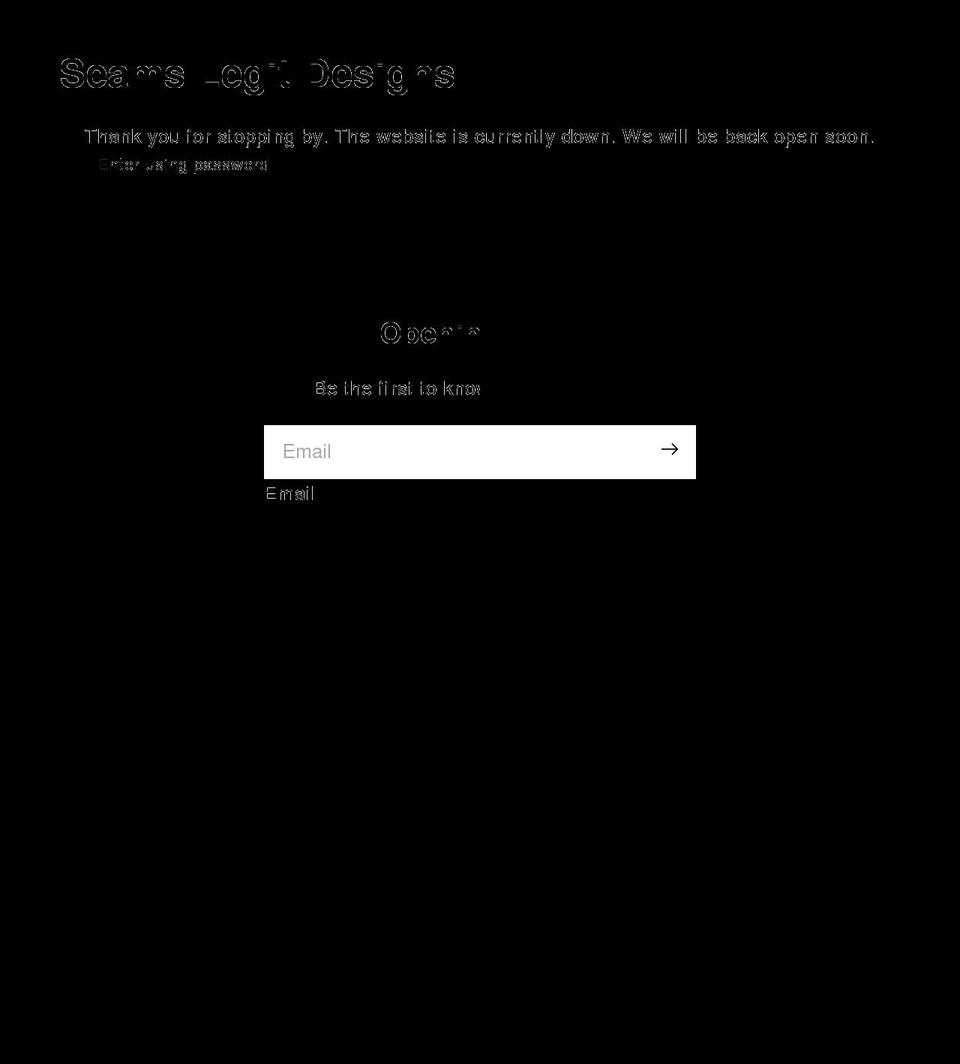seamslegitdesigns.com — Shopify storefront screenshot