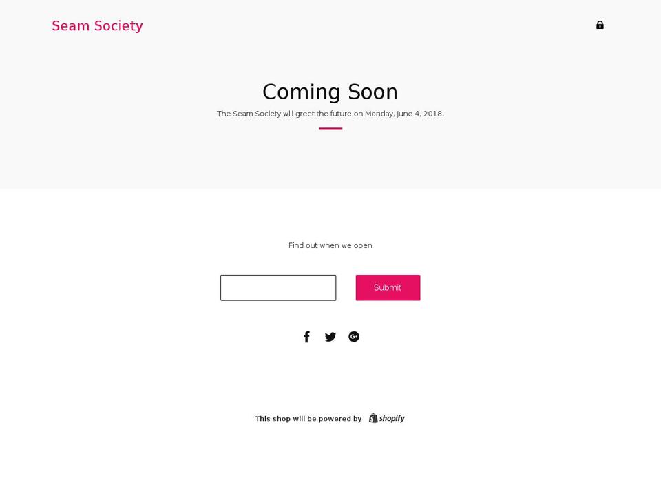 seamsociety.com — Shopify storefront screenshot