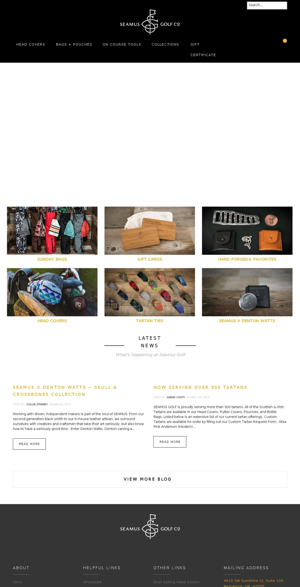 seamusgolf.com shopify website screenshot