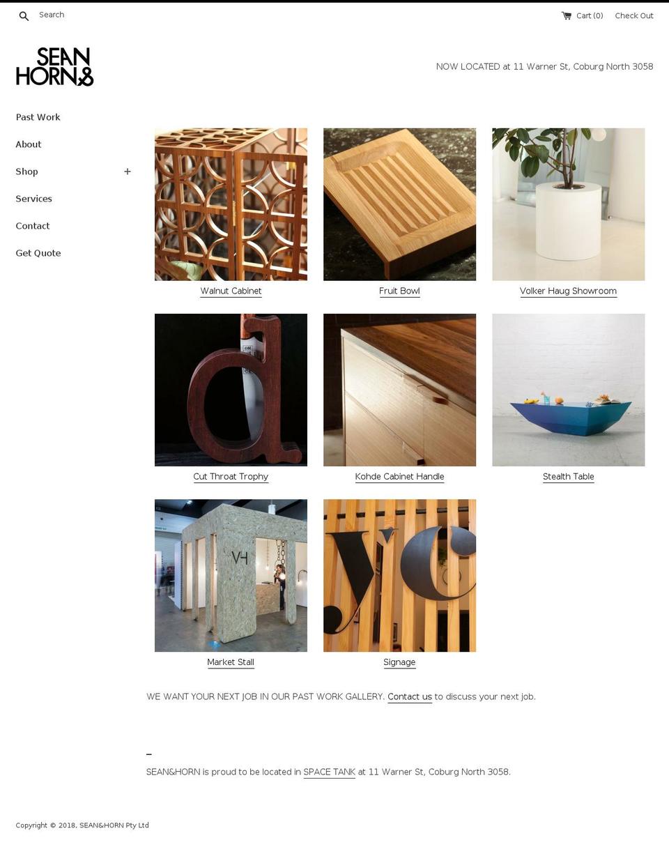 seanandhorn.com shopify website screenshot
