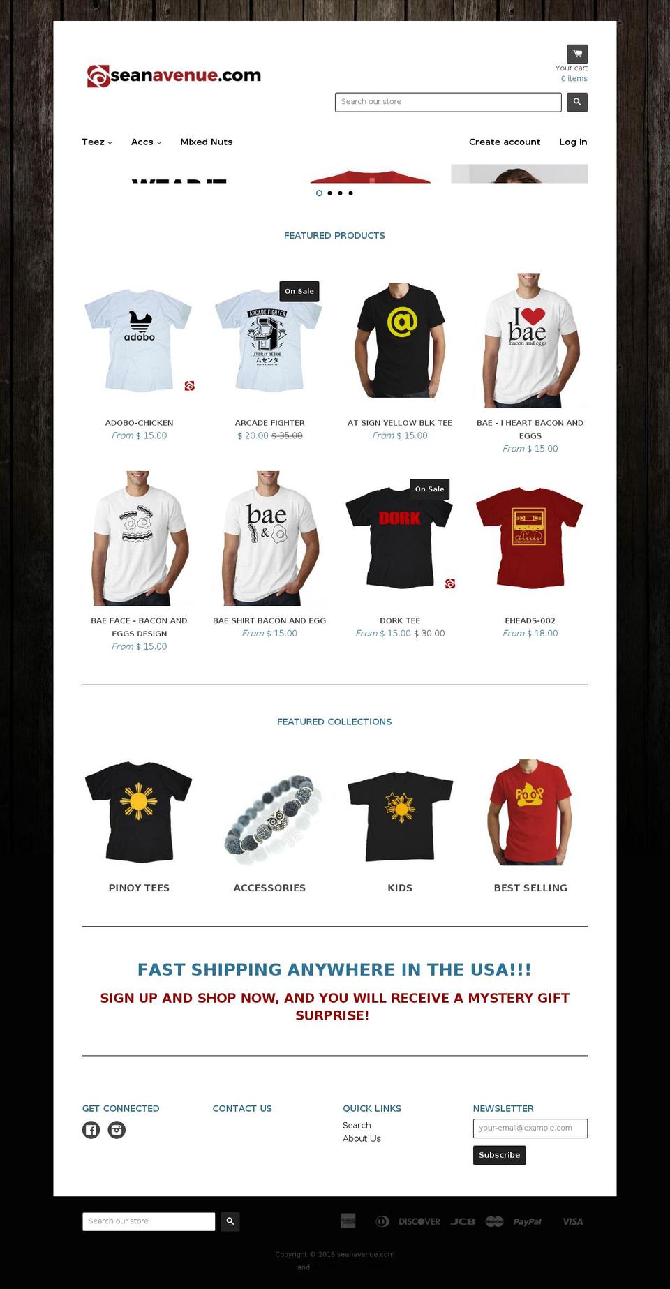 seanavenue.com shopify website screenshot