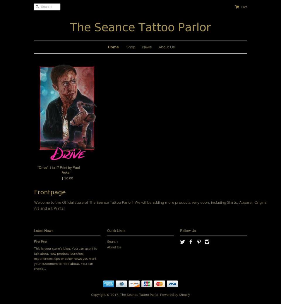 seanceshoppe.com shopify website screenshot