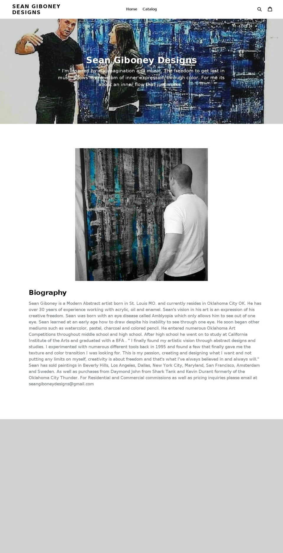 seangiboneydesigns.com shopify website screenshot