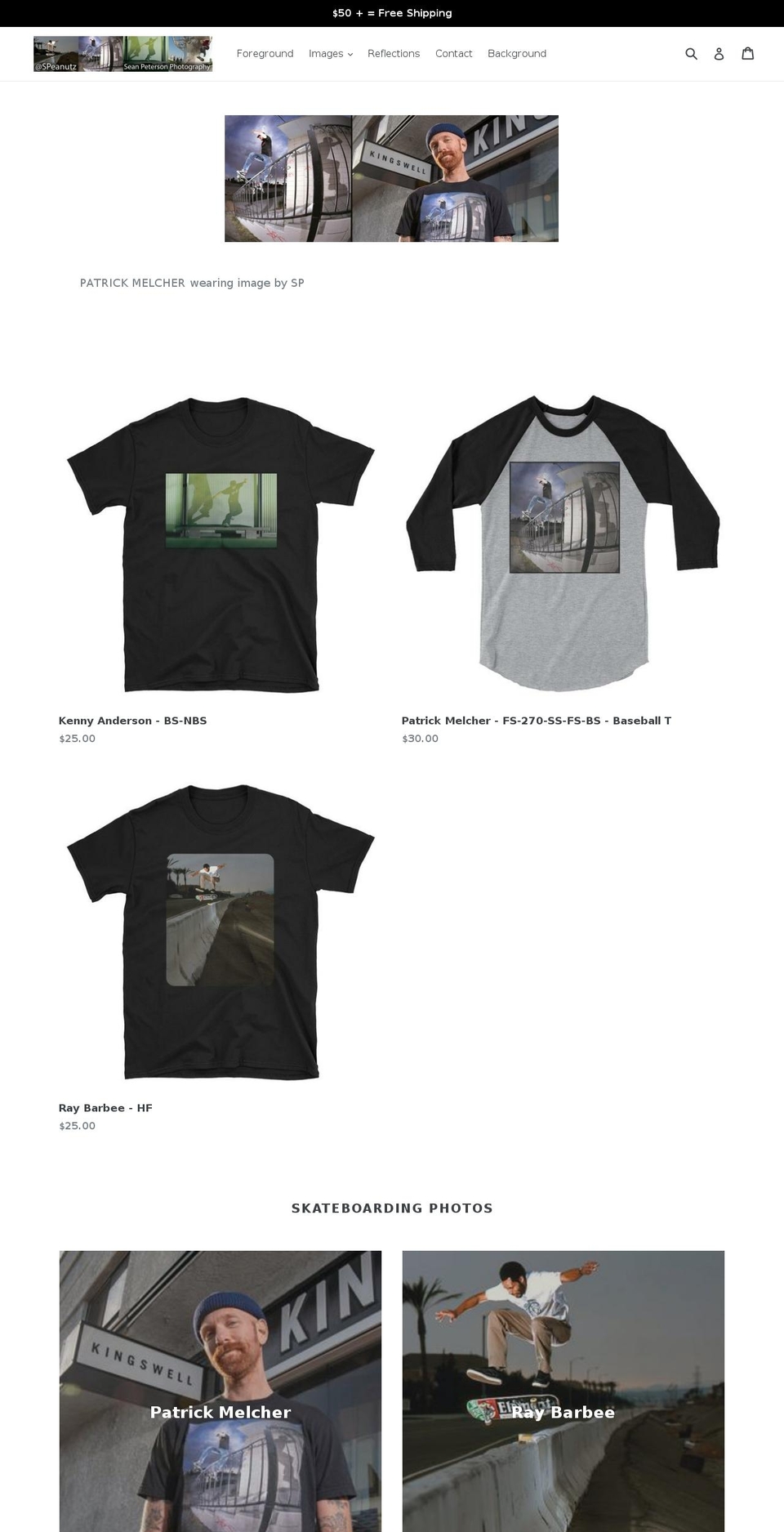 seanpetersonphotography.com shopify website screenshot