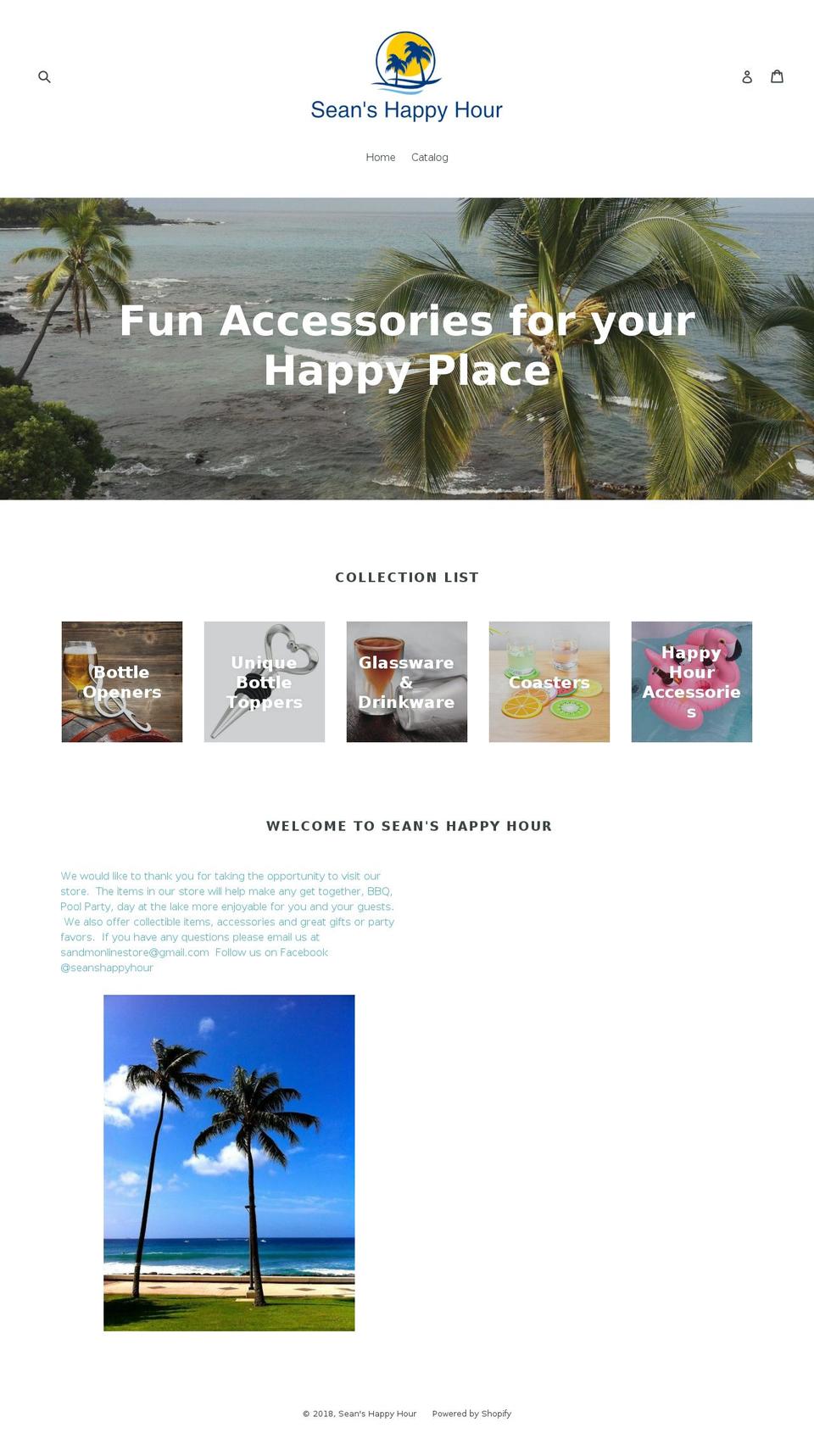 seanshappyhour.com — Shopify storefront screenshot