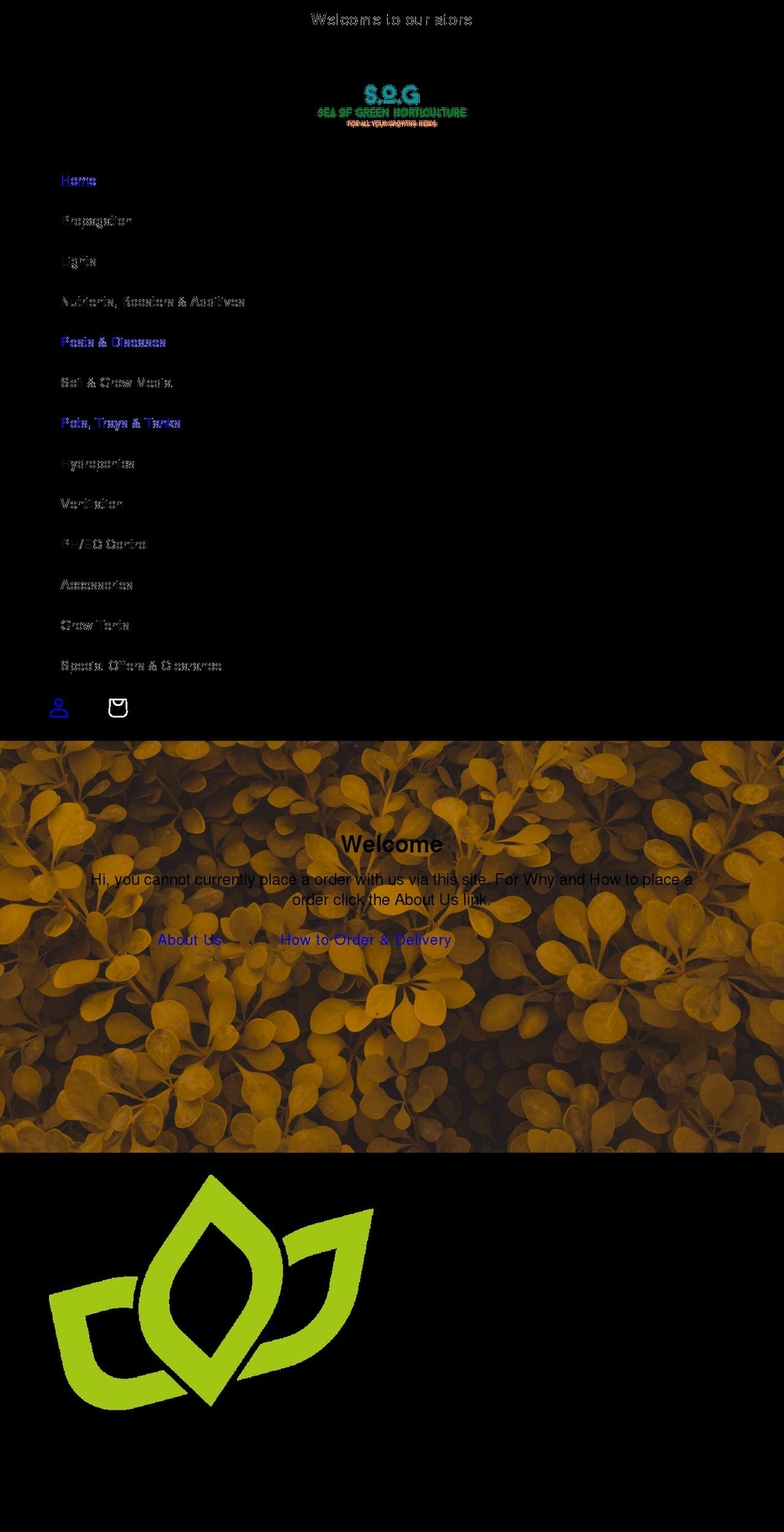 seaofgreen.co.uk shopify website screenshot