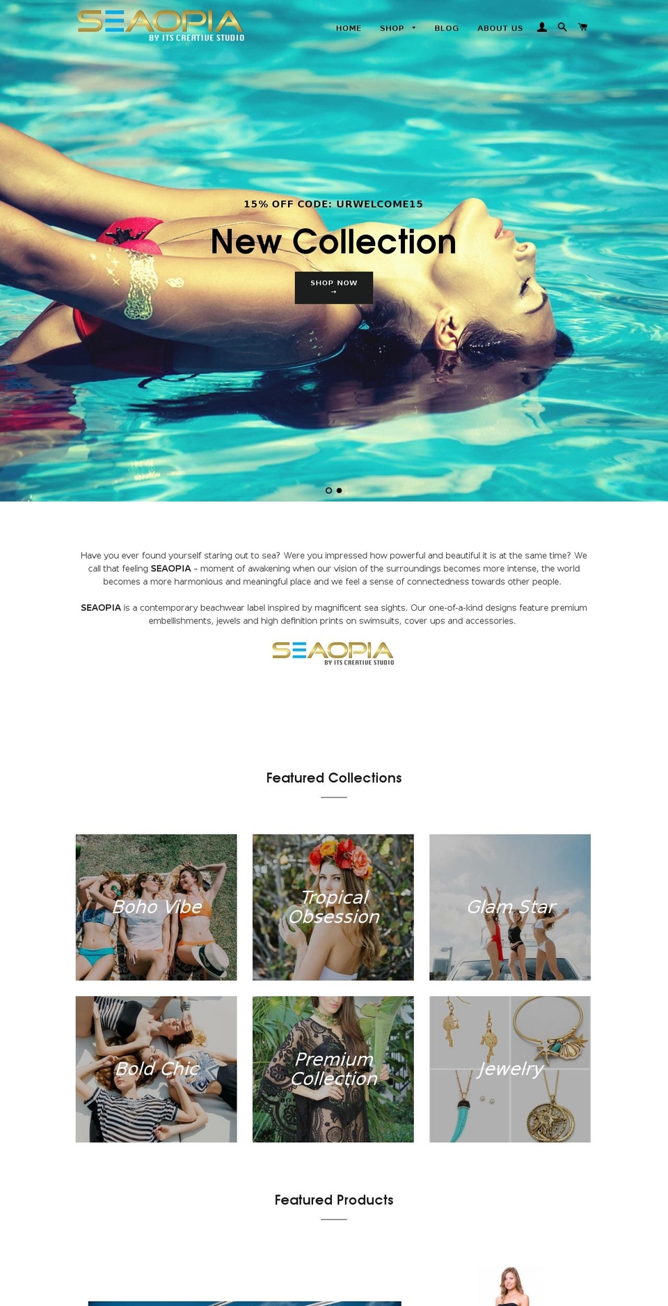 seaopia.com shopify website screenshot