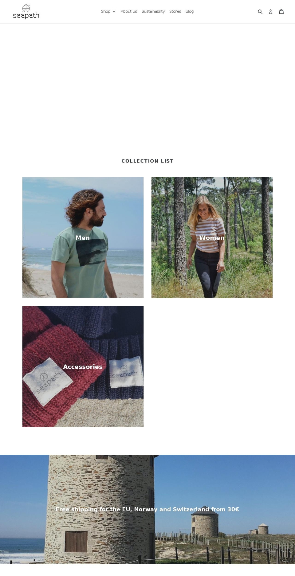 seapathclothing.com shopify website screenshot