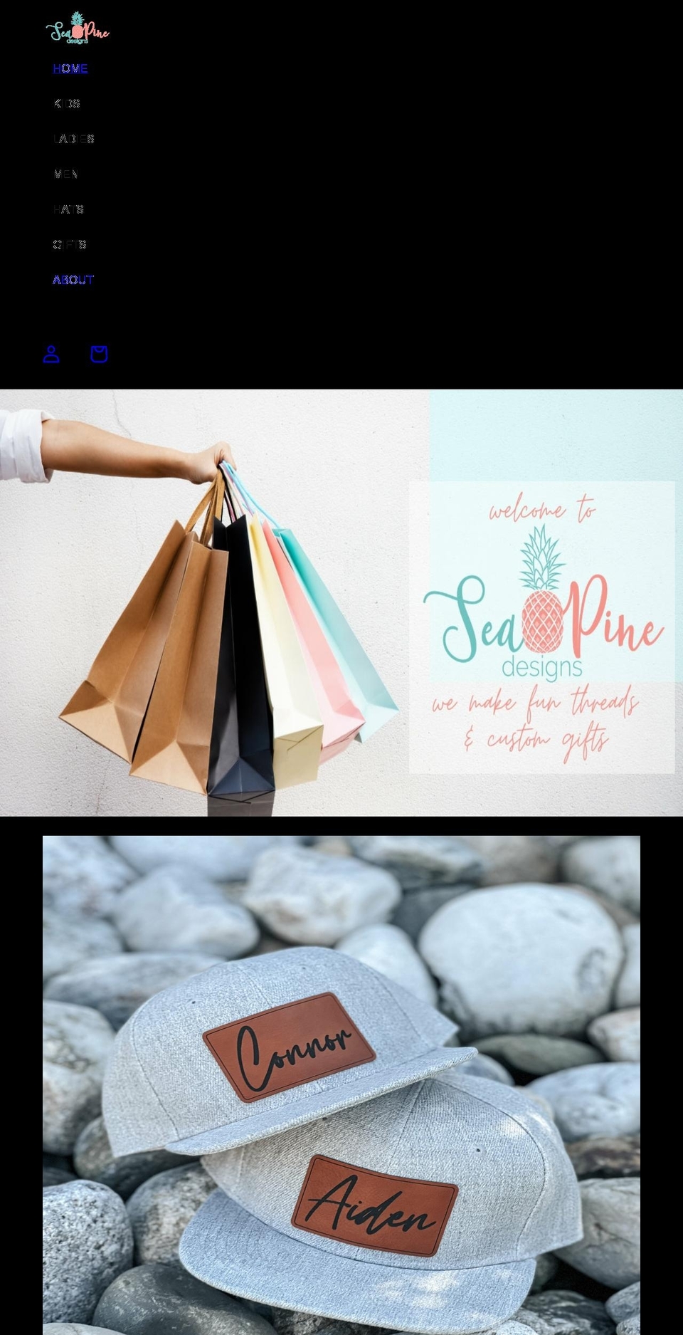 seapinedesigns.com shopify website screenshot