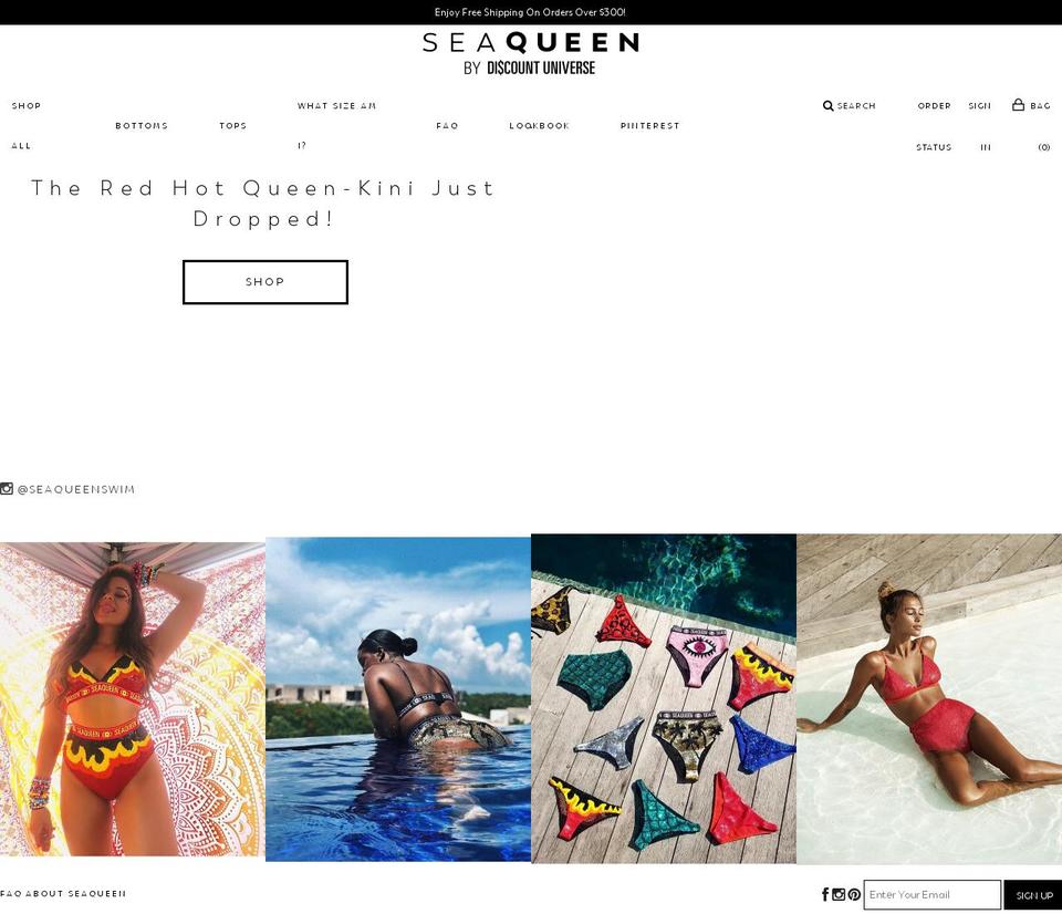 seaqueenswim.com — Shopify storefront screenshot