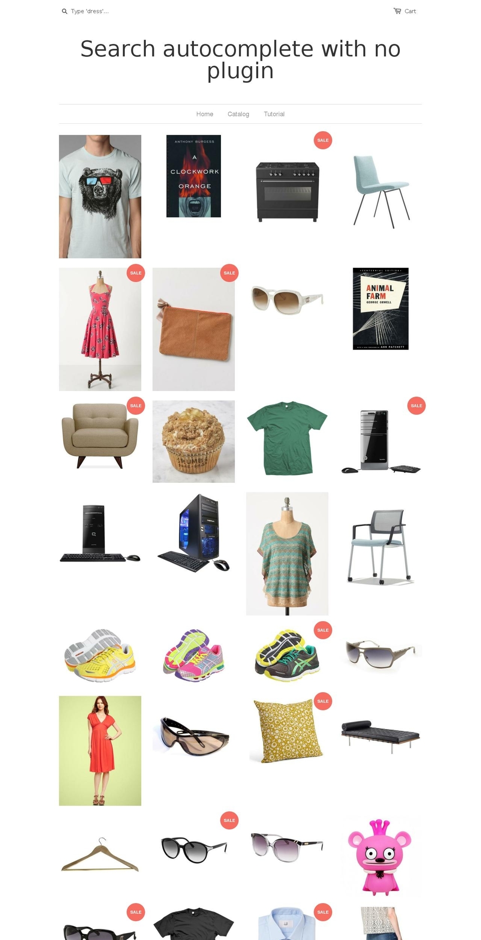 search-autocomplete.myshopify.com shopify website screenshot