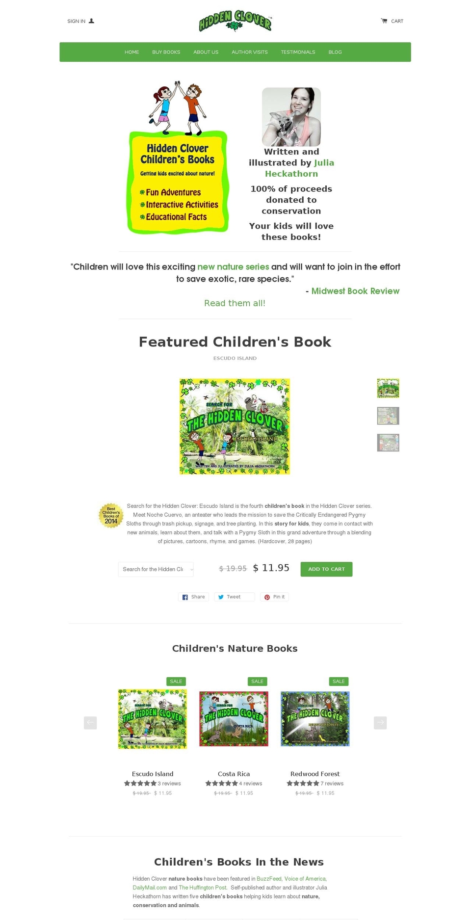 searchforthehiddenclover.com shopify website screenshot