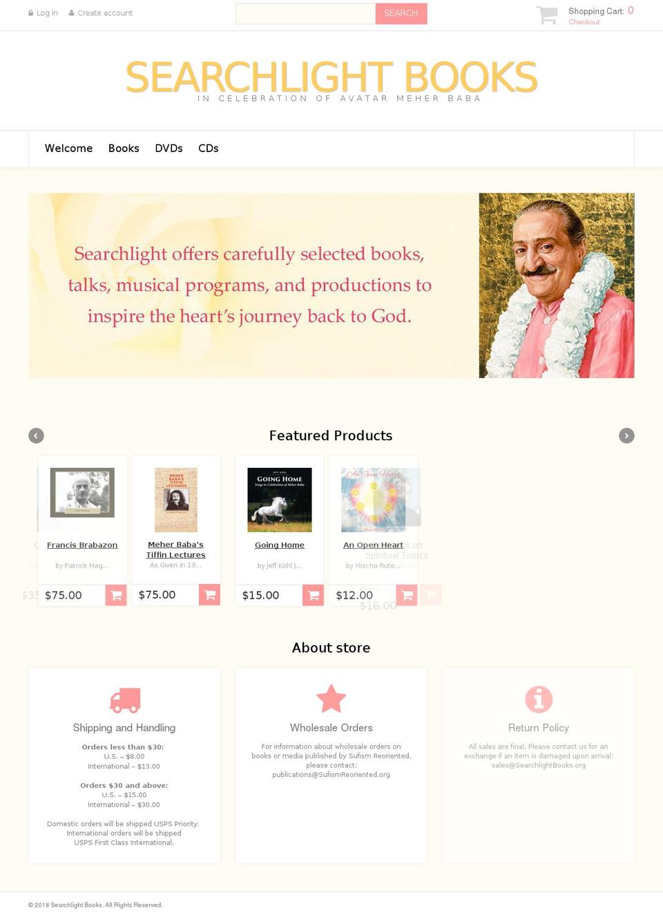 Searchlight Books Custom Theme Shopify theme site example searchlightbooks.com