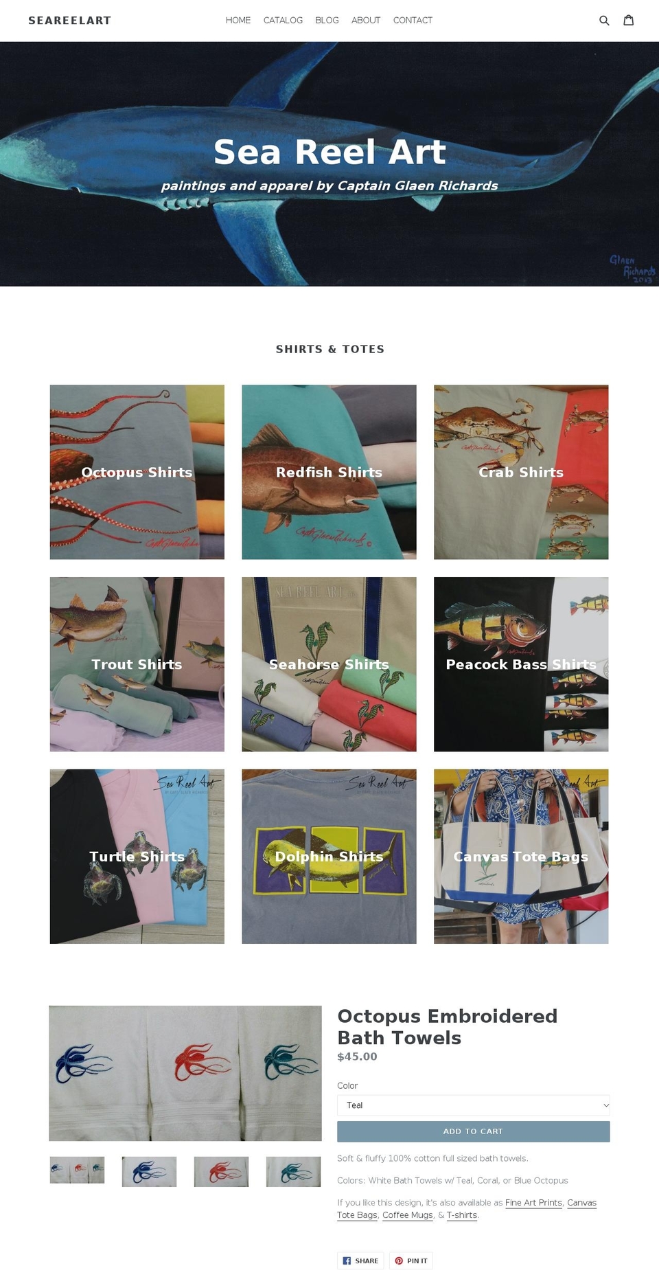 seareelart.com shopify website screenshot