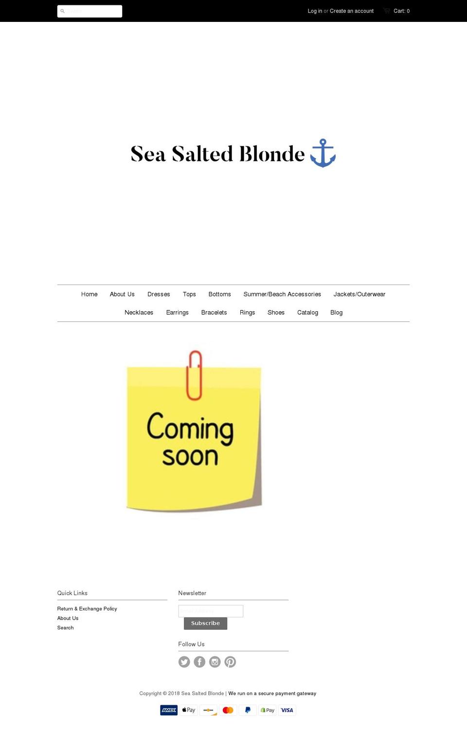 seasaltedblonde.com — Shopify storefront screenshot