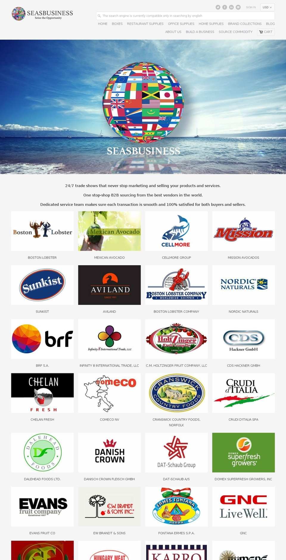 seasbusiness.com shopify website screenshot