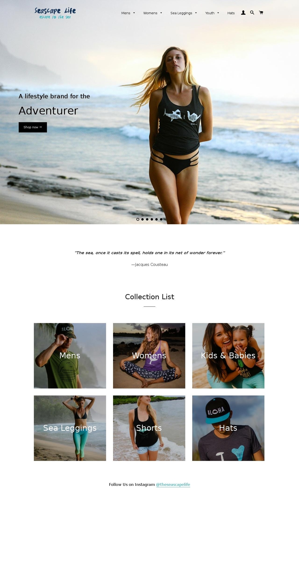 seascapelife.com shopify website screenshot