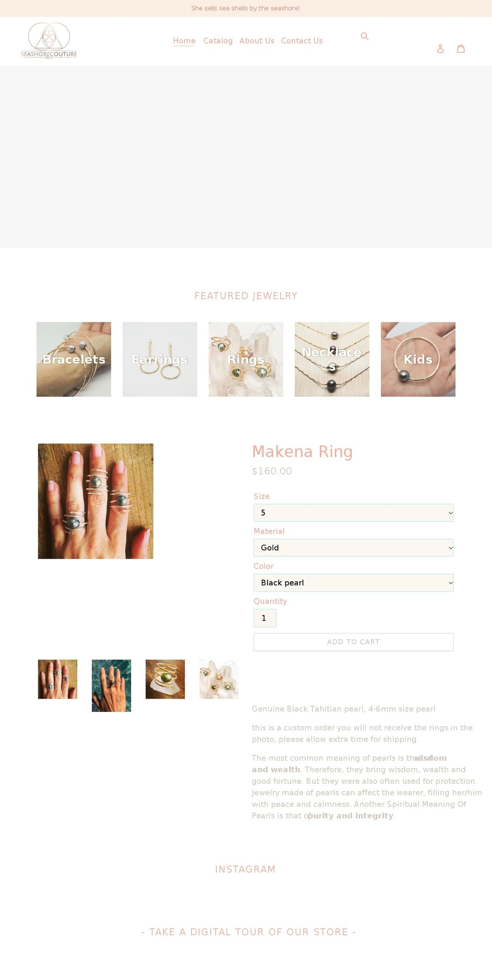 seashorecouturemaui.com shopify website screenshot
