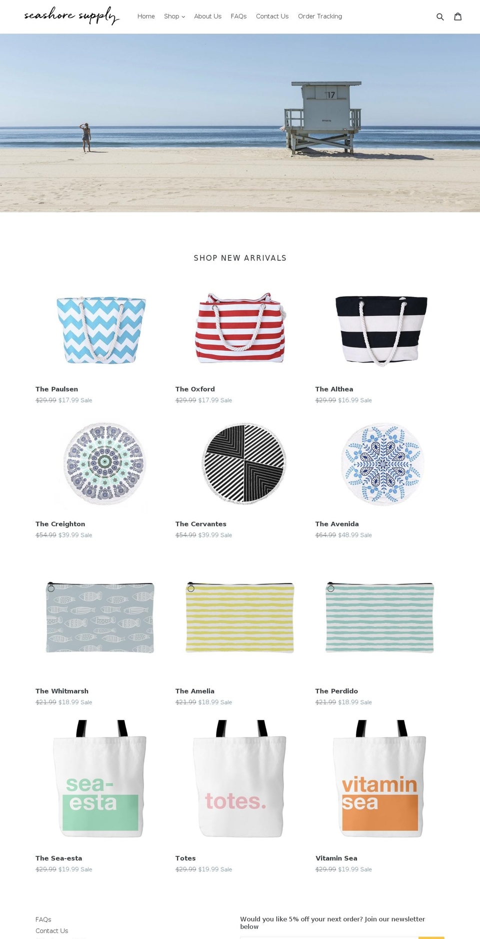 seashoresupply.com — Shopify storefront screenshot
