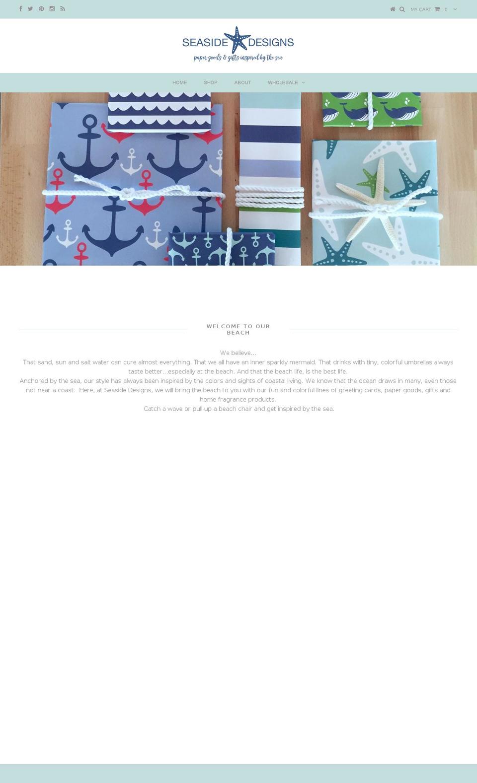 seaside-designs.com shopify website screenshot