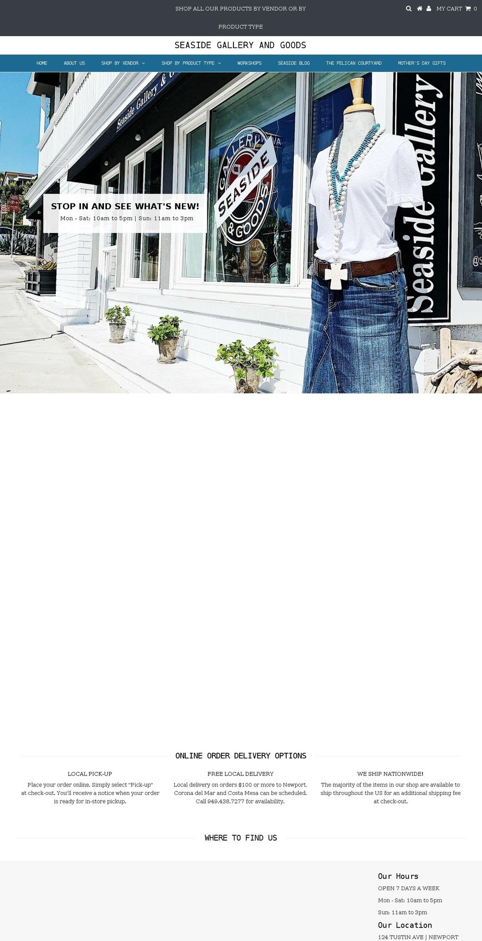 seasidegalleryandgoods.myshopify.com shopify website screenshot